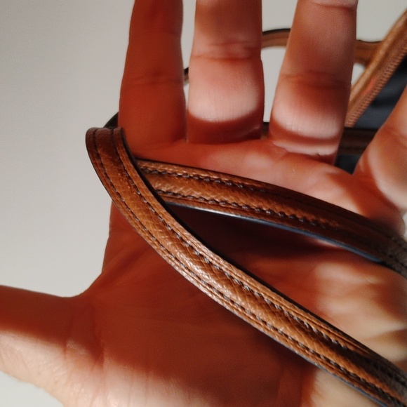 Coach Light Blue Tote with Brown Leather Trim - Picture 8 of 10